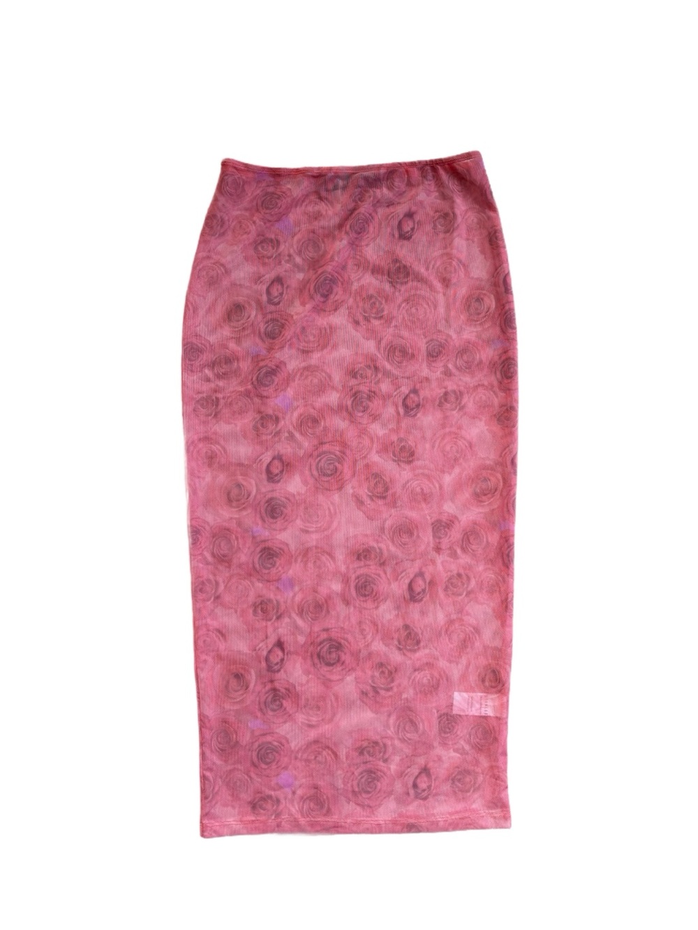 Mesh Pink Floral Pencil Skirt
